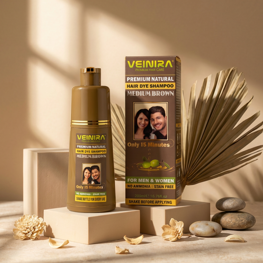 VEINIRA Medium Brown hair colour shampoo 200ml